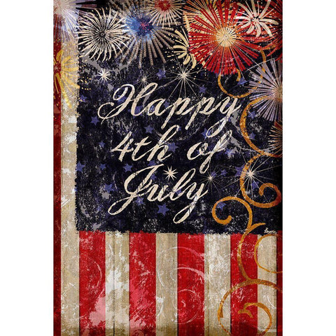 Fourth of July Glory Gold Ornate Wood Framed Art Print with Double Matting by Art Licensing Studio