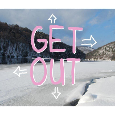 Adirondack Get Out Gold Ornate Wood Framed Art Print with Double Matting by Art Licensing Studio