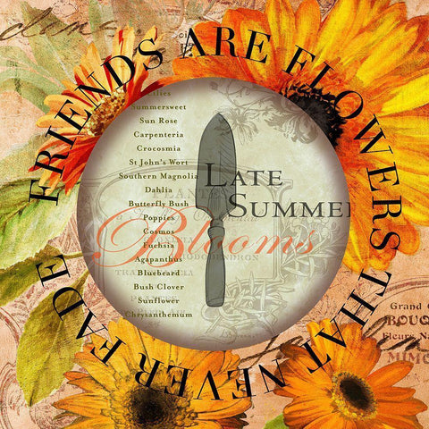 Circled Florals 2 Black Modern Wood Framed Art Print with Double Matting by Art Licensing Studio