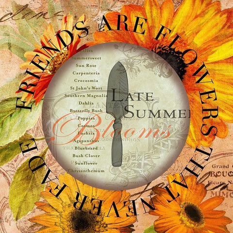 Circled Florals 2 White Modern Wood Framed Art Print with Double Matting by Art Licensing Studio