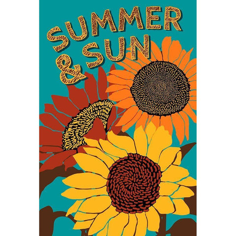 Summer and Sun Gold Ornate Wood Framed Art Print with Double Matting by Art Licensing Studio