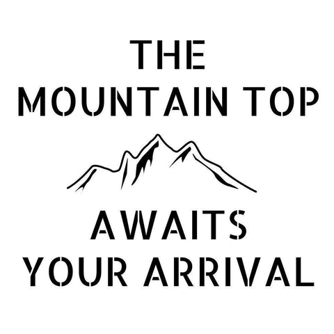 Mountain Stencil Quote Black Modern Wood Framed Art Print with Double Matting by Art Licensing Studio