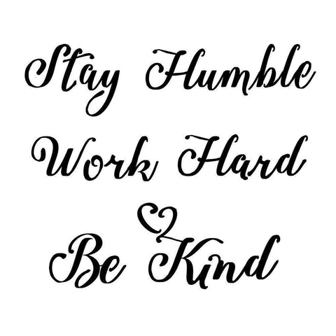Be Humble Stencil Quote Black Modern Wood Framed Art Print with Double Matting by Art Licensing Studio