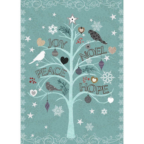 The Embellished Tree 1 White Modern Wood Framed Art Print by Art Licensing Studio