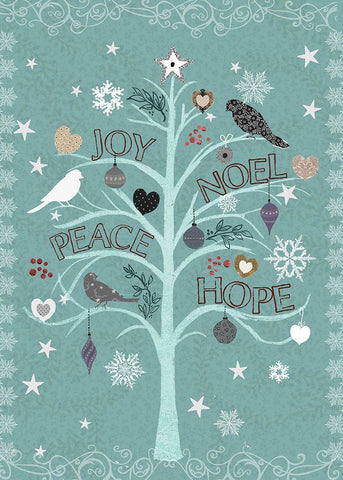 The Embellished Tree 1 White Modern Wood Framed Art Print with Double Matting by Art Licensing Studio