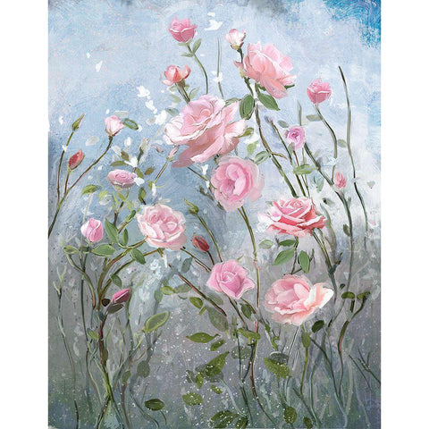 Blissful Meadow White Modern Wood Framed Art Print by Art Licensing Studio