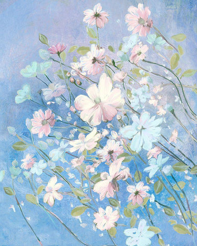 Spring Morning in Blue Black Ornate Wood Framed Art Print with Double Matting by Art Licensing Studio