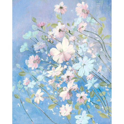 Spring Morning in Blue White Modern Wood Framed Art Print by Art Licensing Studio
