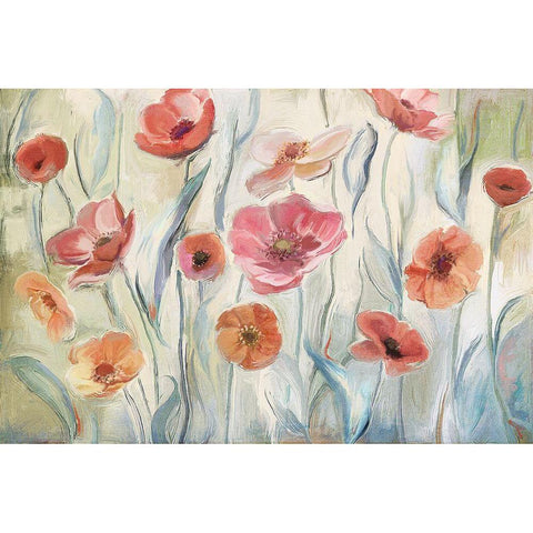 Anemone Poppies White Modern Wood Framed Art Print by Art Licensing Studio