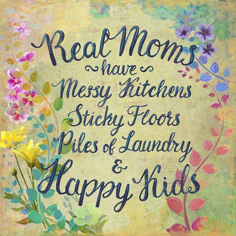Real Moms White Modern Wood Framed Art Print by Art Licensing Studio