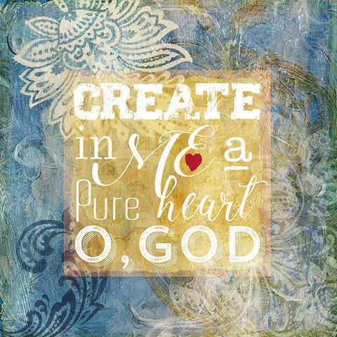 Heart Psalm II Gold Ornate Wood Framed Art Print with Double Matting by Art Licensing Studio