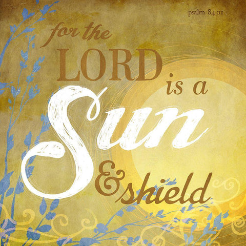 Psalm Sun Black Ornate Wood Framed Art Print with Double Matting by Art Licensing Studio