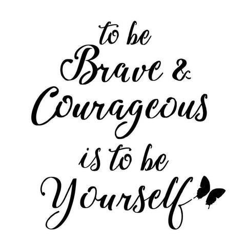 Be Yourself Stencil Quote White Modern Wood Framed Art Print by Art Licensing Studio