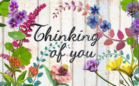 Garden Thinking of you White Modern Wood Framed Art Print with Double Matting by Art Licensing Studio