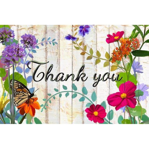 A Garden Thank you Black Modern Wood Framed Art Print with Double Matting by Art Licensing Studio