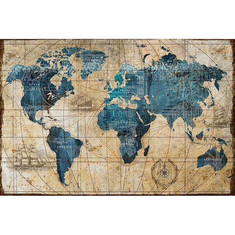 A Connected World Gold Ornate Wood Framed Art Print with Double Matting by Art Licensing Studio