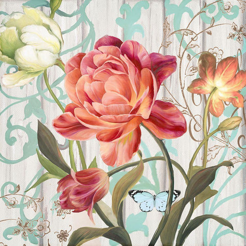 Rose Refresh White Modern Wood Framed Art Print by Art Licensing Studio