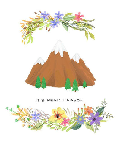 Sweet Adventure Mountain White Modern Wood Framed Art Print with Double Matting by Art Licensing Studio