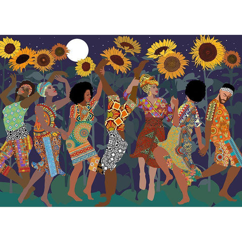 Dancing Under the Stars White Modern Wood Framed Art Print by Art Licensing Studio