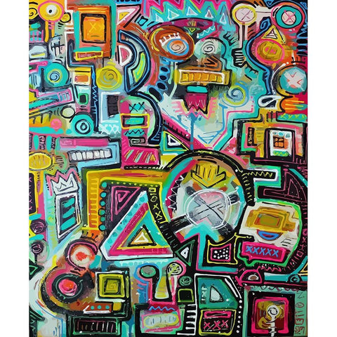 Counting Sideways 8s Black Modern Wood Framed Art Print with Double Matting by Mcilwaine, Alloyius
