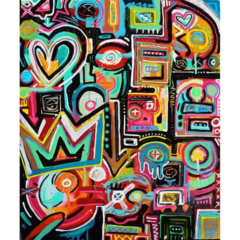 Magnetic Fields Black Modern Wood Framed Art Print by Mcilwaine, Alloyius