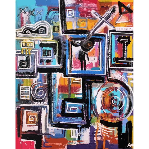 The Future is Now At Midnight Black Modern Wood Framed Art Print by Mcilwaine, Alloyius