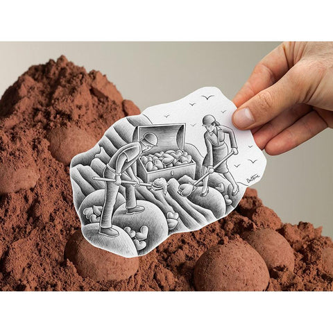 Pencil Vs Camera 83 - Love Workers Gold Ornate Wood Framed Art Print with Double Matting by Heine, Ben