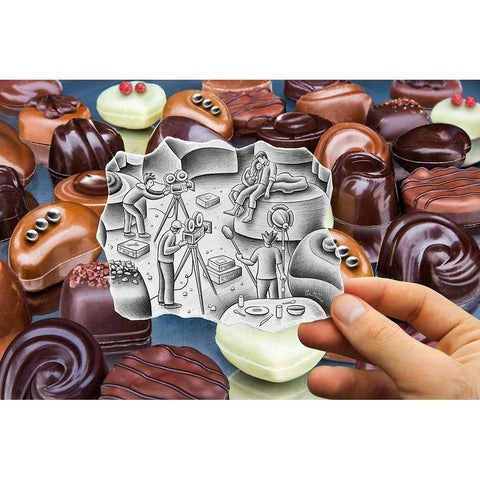 Pencil Vs Camera 85 - Chocolate Love Gold Ornate Wood Framed Art Print with Double Matting by Heine, Ben