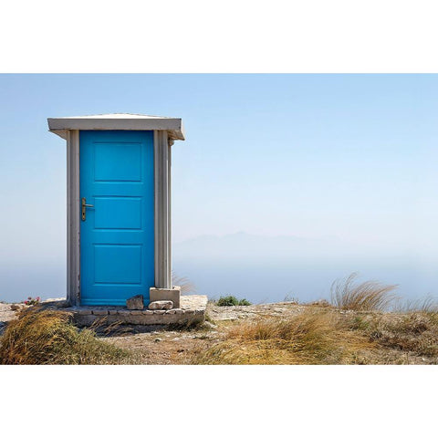 Blue Dimension White Modern Wood Framed Art Print by Heine, Ben
