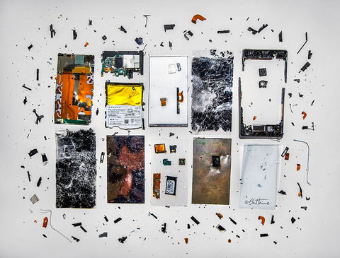 Broken Smartphone 1 Black Ornate Wood Framed Art Print with Double Matting by Heine, Ben