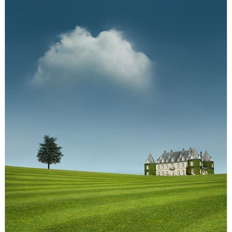 Chateau de la Hulpe White Modern Wood Framed Art Print by Heine, Ben