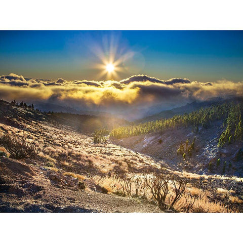 Cloudy Mountain White Modern Wood Framed Art Print by Heine, Ben