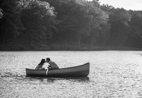 Boat Romance 3 Black Ornate Wood Framed Art Print with Double Matting by Heine, Ben