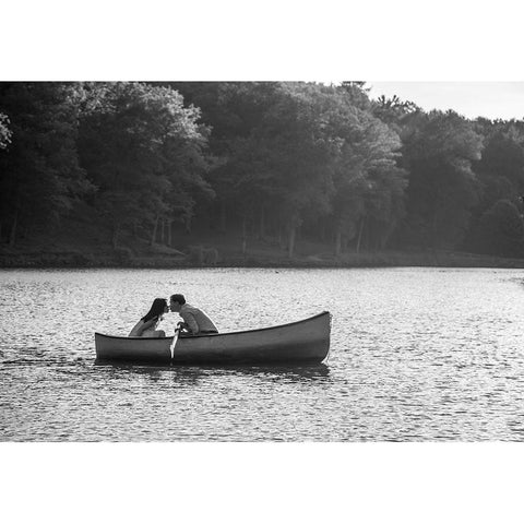 Boat Romance 3 Black Modern Wood Framed Art Print with Double Matting by Heine, Ben