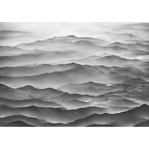 Ocean Mountains Black Modern Wood Framed Art Print with Double Matting by Heine, Ben