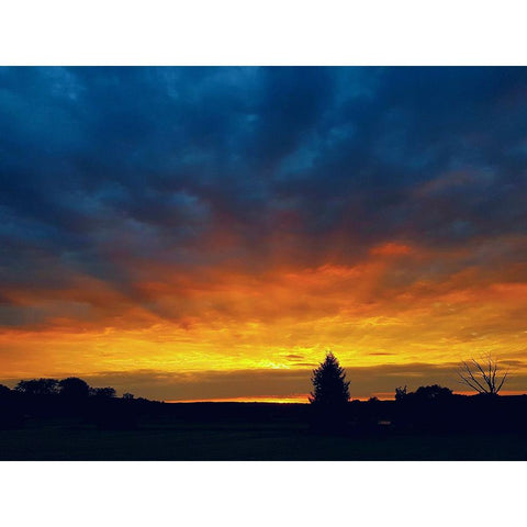 Sunset Black Modern Wood Framed Art Print by Heine, Ben