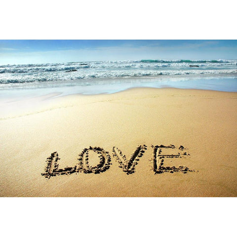 Love White Modern Wood Framed Art Print by Heine, Ben