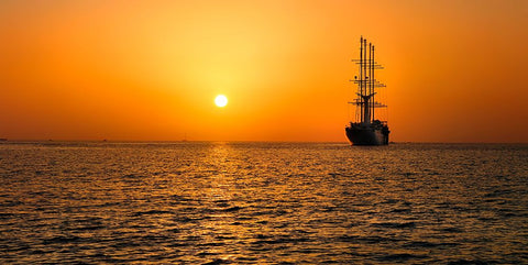 Magic Evening White Modern Wood Framed Art Print with Double Matting by Heine, Ben