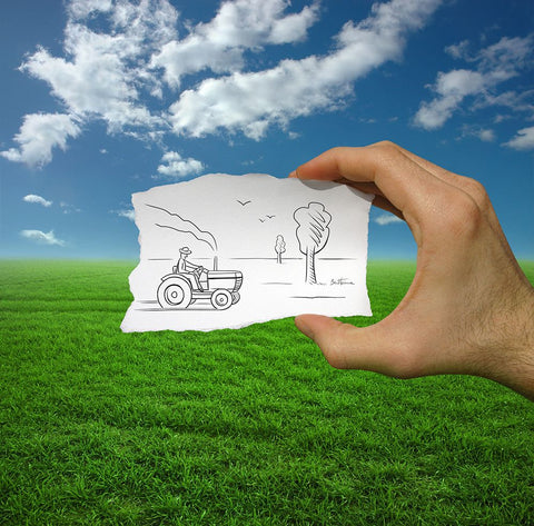 Pencil Vs Camera - 9 White Modern Wood Framed Art Print with Double Matting by Heine, Ben