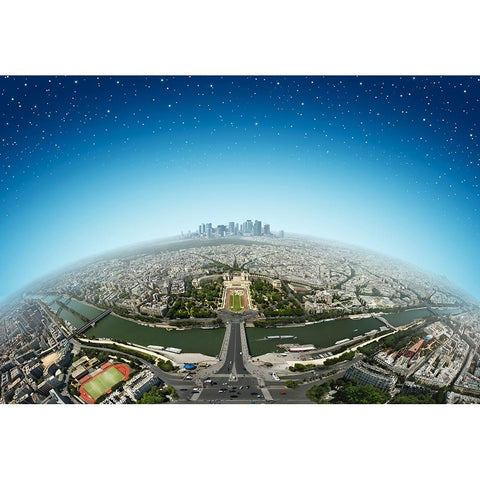 Planet Paris White Modern Wood Framed Art Print by Heine, Ben