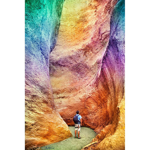 Rainbow Canyon Black Modern Wood Framed Art Print with Double Matting by Heine, Ben