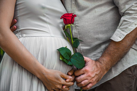 Red Love Black Ornate Wood Framed Art Print with Double Matting by Heine, Ben