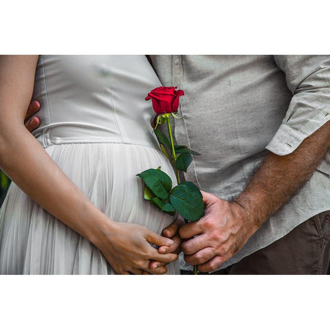 Red Love White Modern Wood Framed Art Print by Heine, Ben