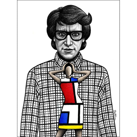 Yves Saint Laurent Black Modern Wood Framed Art Print with Double Matting by Heine, Ben