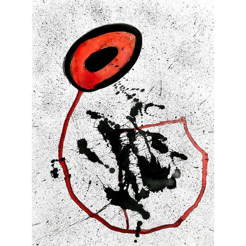 Abstract A Flower for You Black Modern Wood Framed Art Print by Heine, Ben