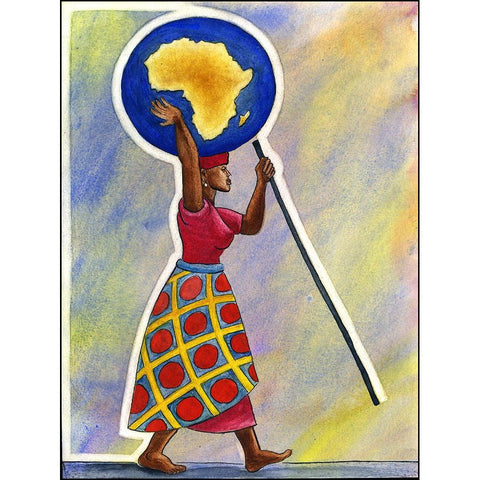 Africa Africa Black Modern Wood Framed Art Print with Double Matting by Heine, Ben