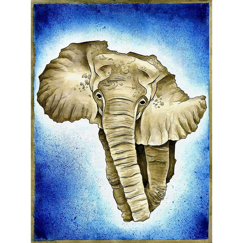 African Continent Watercolor White Modern Wood Framed Art Print by Heine, Ben