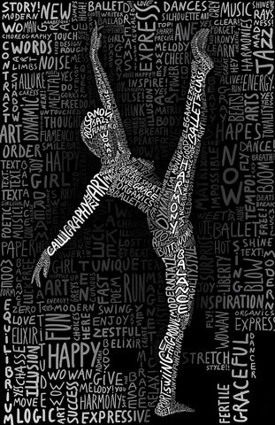 Dancer White Modern Wood Framed Art Print with Double Matting by Heine, Ben