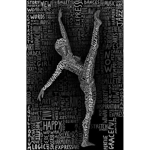 Dancer Black Modern Wood Framed Art Print with Double Matting by Heine, Ben