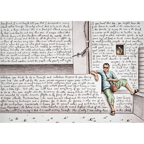 Dear Traveller Gold Ornate Wood Framed Art Print with Double Matting by Heine, Ben